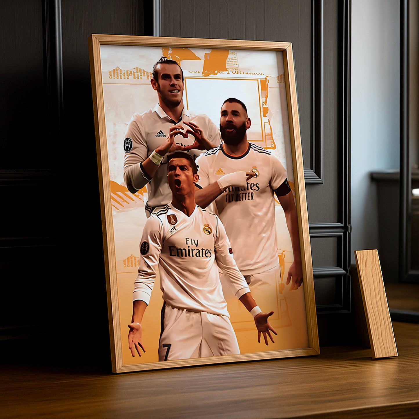 Cadre photo de Benzema, Bale, Cristiano Ronaldo