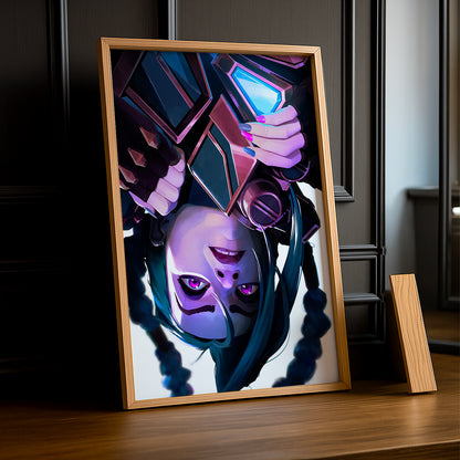 Cadre photo Jinx à l'envers Arcane