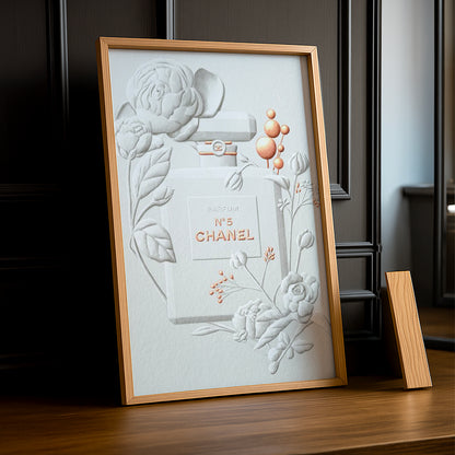 Cadre photo Chanel - N°5 Full White x Gold