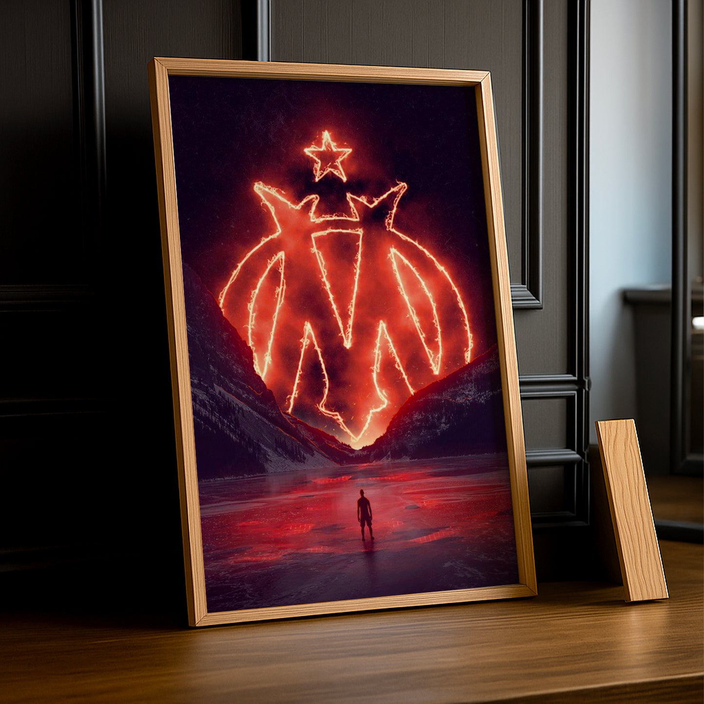 Cadre Photo Olympique de Marseille - Logo Enflammée