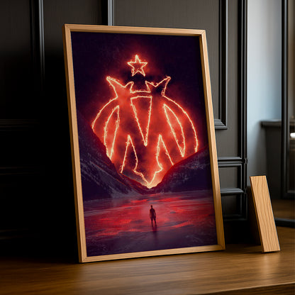 Cadre Photo Olympique de Marseille - Logo Enflammée