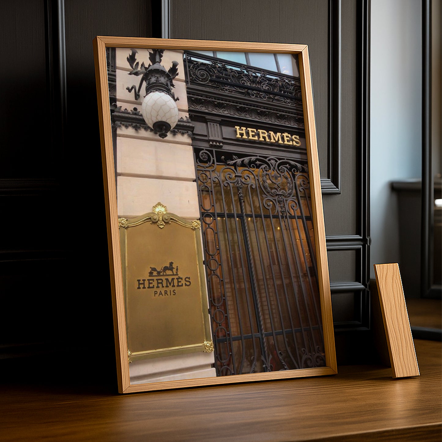 Cadre photo Hermès - Plaque dorée