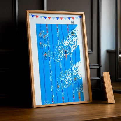 Cadre Photo Natation - Dessin Piscine