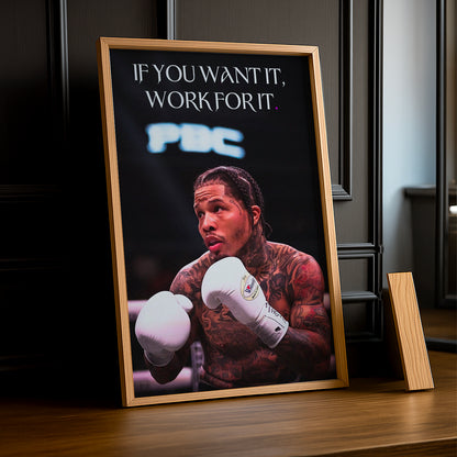 Cadre Photo Boxe - Gervonta Davis "If You Want It, Work For It"