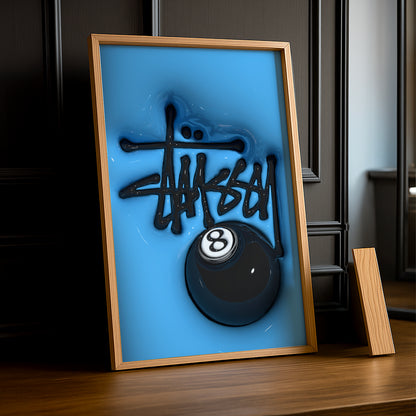 Cadre photo Stüssy 8 logo bleu