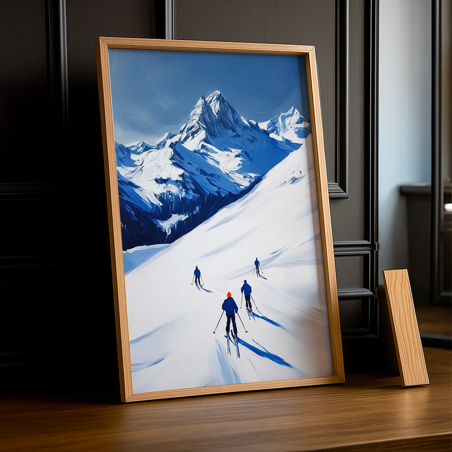 Cadre Photo Naturel - Illustration skieur