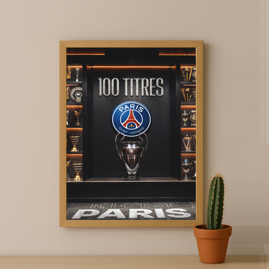 Cadre photo 100 Titres Paris Saint-Germain Ligue des champions