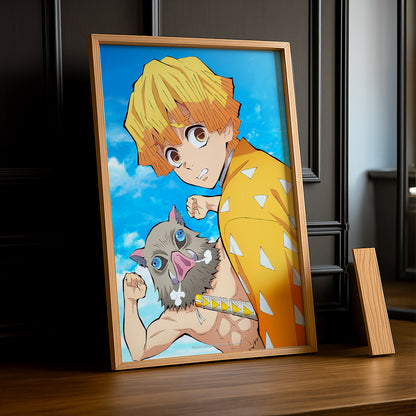 Cadre Photo Demon Slayer - Inosuke and Zenitsu