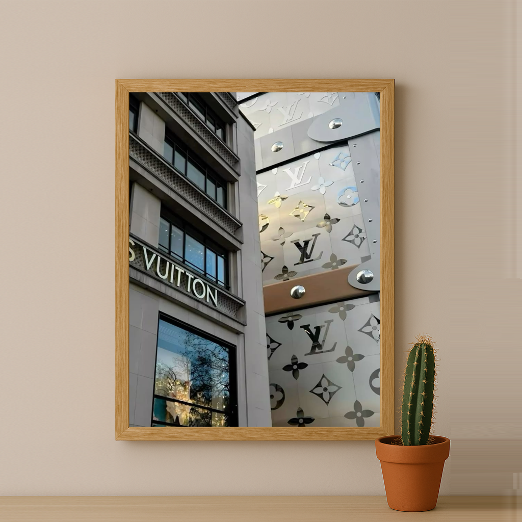 Cadre photo Louis Vuitton devanture en verre