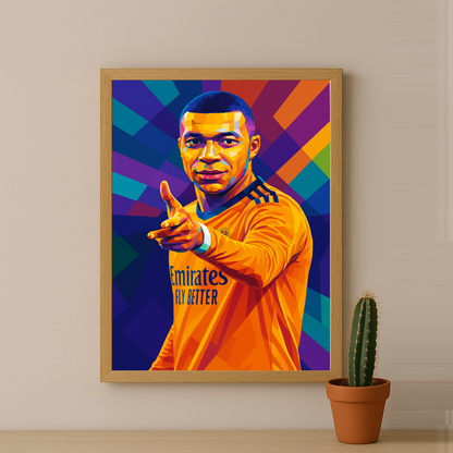 Cadre Photo Kylian Mbappé Real Madrid – Affiche HD Encadrée Papier Premium