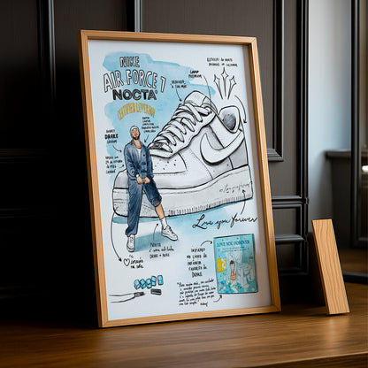 Cadre photo Nike Air Force 1 x Nocta Illustration