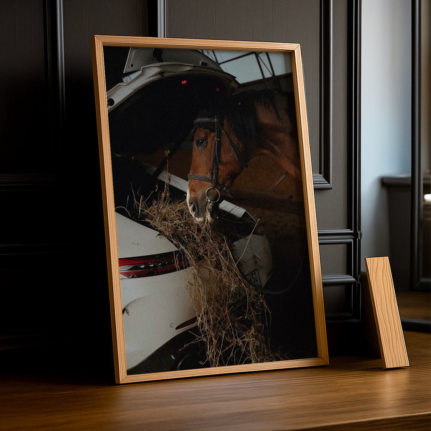 Cadre photo Équitation - Porsche Blanche