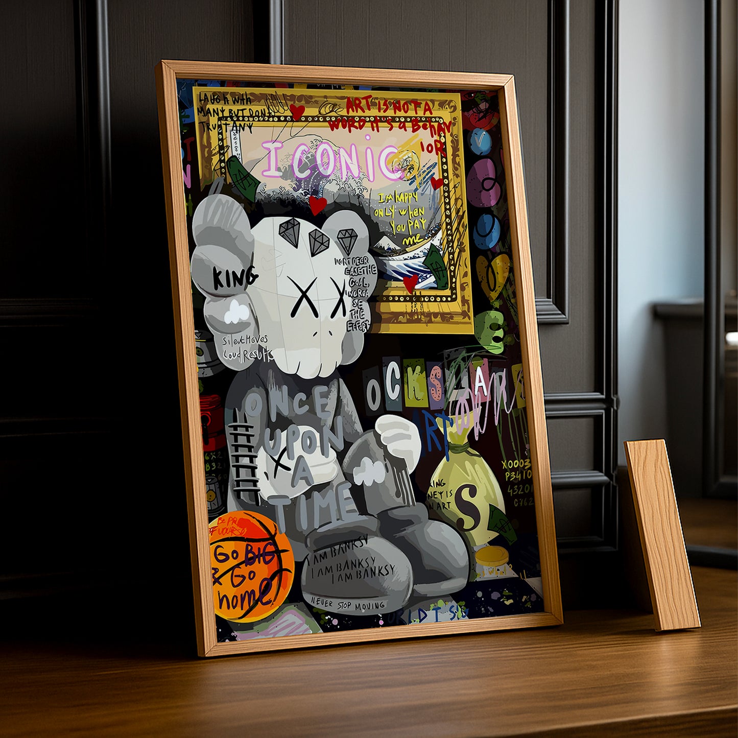 Cadre photo Kaws - Graffiti Iconic