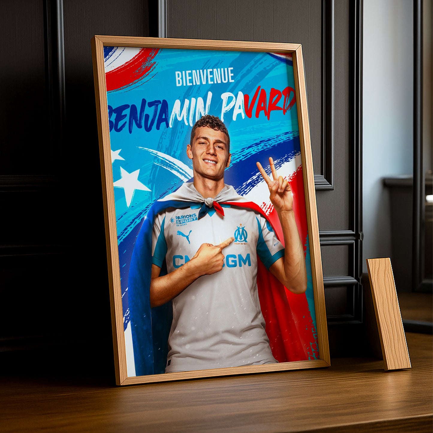 Poster encadrée Olympique de Marseille - Benjamin Pavard