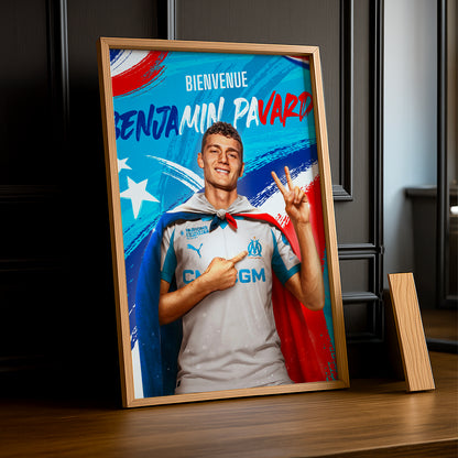 Poster encadrée Olympique de Marseille - Benjamin Pavard