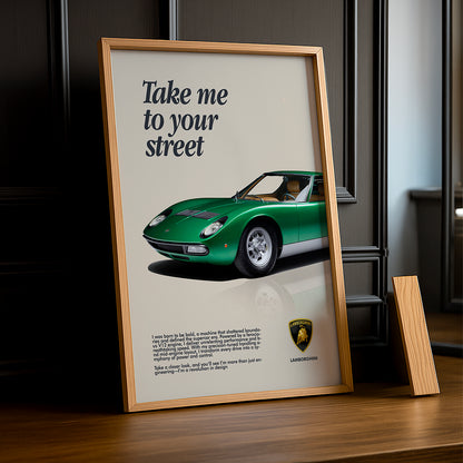 Cadre photo Lamborghini Take me to your street