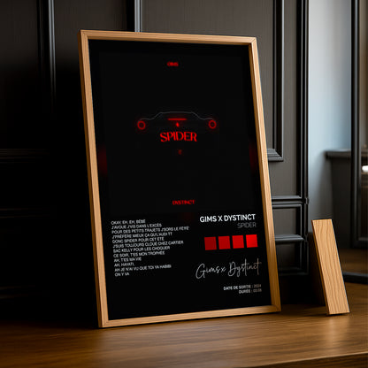 Cadre photo Titre Musicaux - Spider de Gims x Dystinct