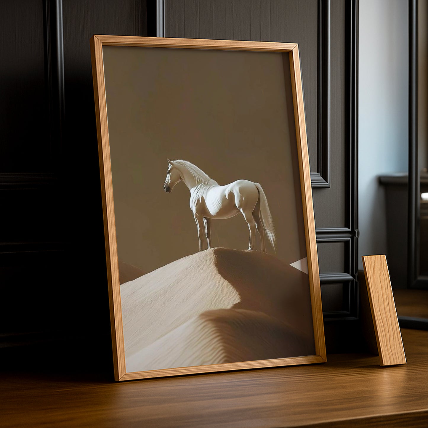 Cadre photo Équitation - Cheval Blanc Désert