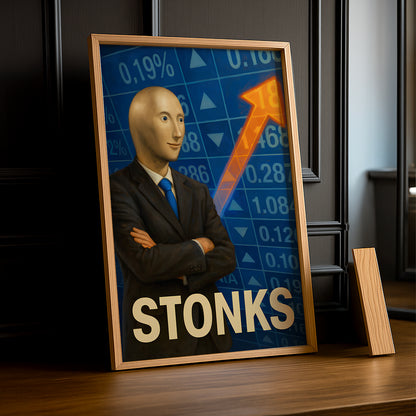 Cadre photo Motivation - Stonks meme