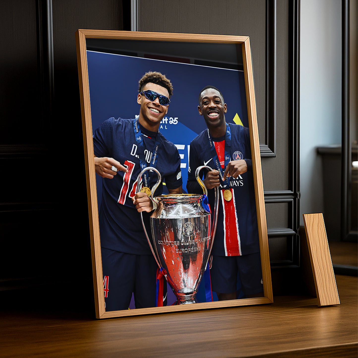 Cadre photo Paris Saint-Germain Désiré Doué x Ousmane Dembélé