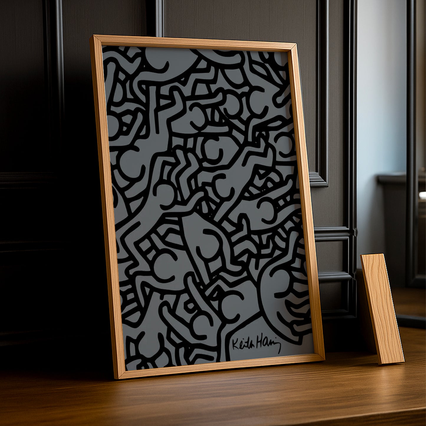 Cadre Photo Keith Haring - Grey Aesthetic