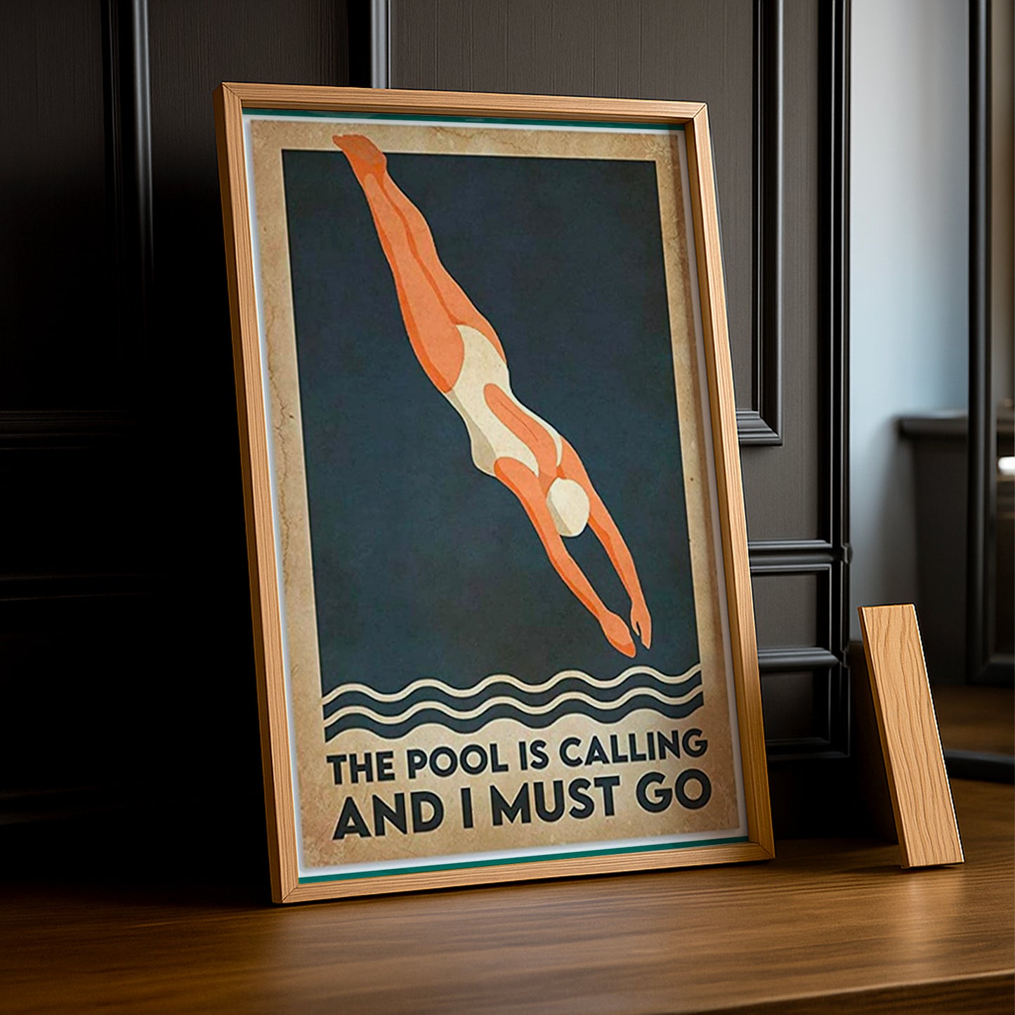 Cadre Photo Natation - The Pool Is Calling