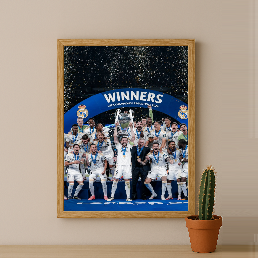 Cadre Photo Real Madrid Winners Ligue des Champions – Affiche HD Encadrée Papier Premium