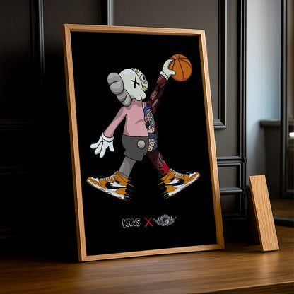Poster encadré Kaws Basket-ball