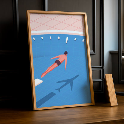 Cadre Photo Natation - Nager comme un avion