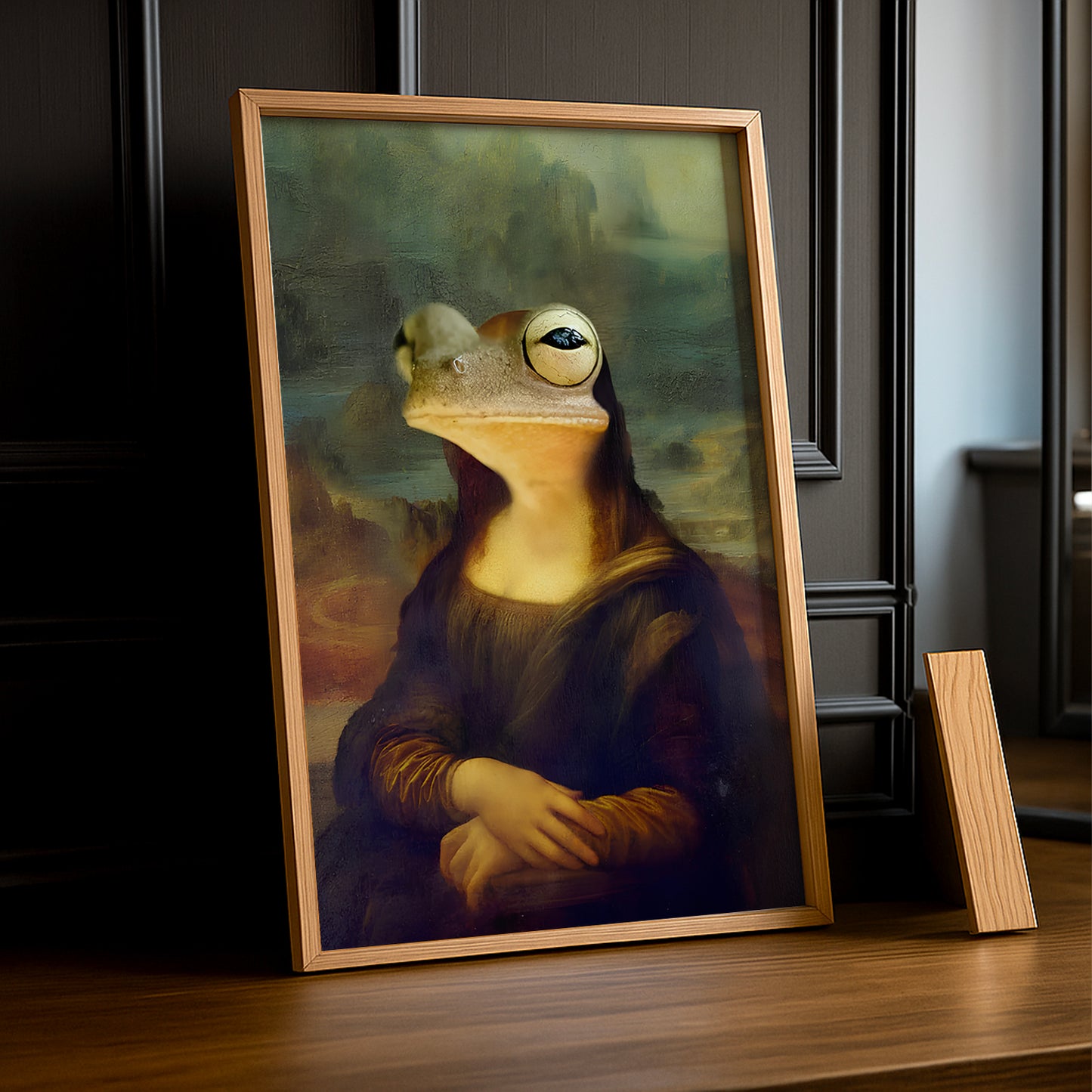 Cadre photo Mona Lisa La Joconde Grenouille
