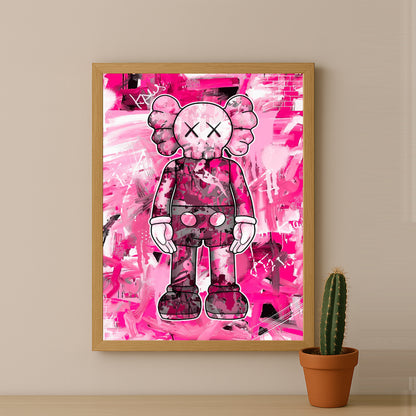 Cadre photo Kaws - Graffiti Rose