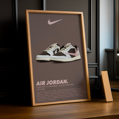 Cadre photo Travis Scott x Air Jordan 1 Low OG Dark Pony