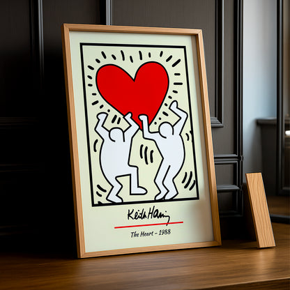 Cadre photo Keith Haring The Heart 1988