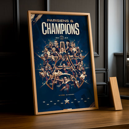 Cadre photo Paris Saint-Germain Champions de France 2023 - 2024