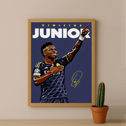 Cadre Photo Vinicius Jr Real Madrid – Affiche HD Encadrée Papier Premium