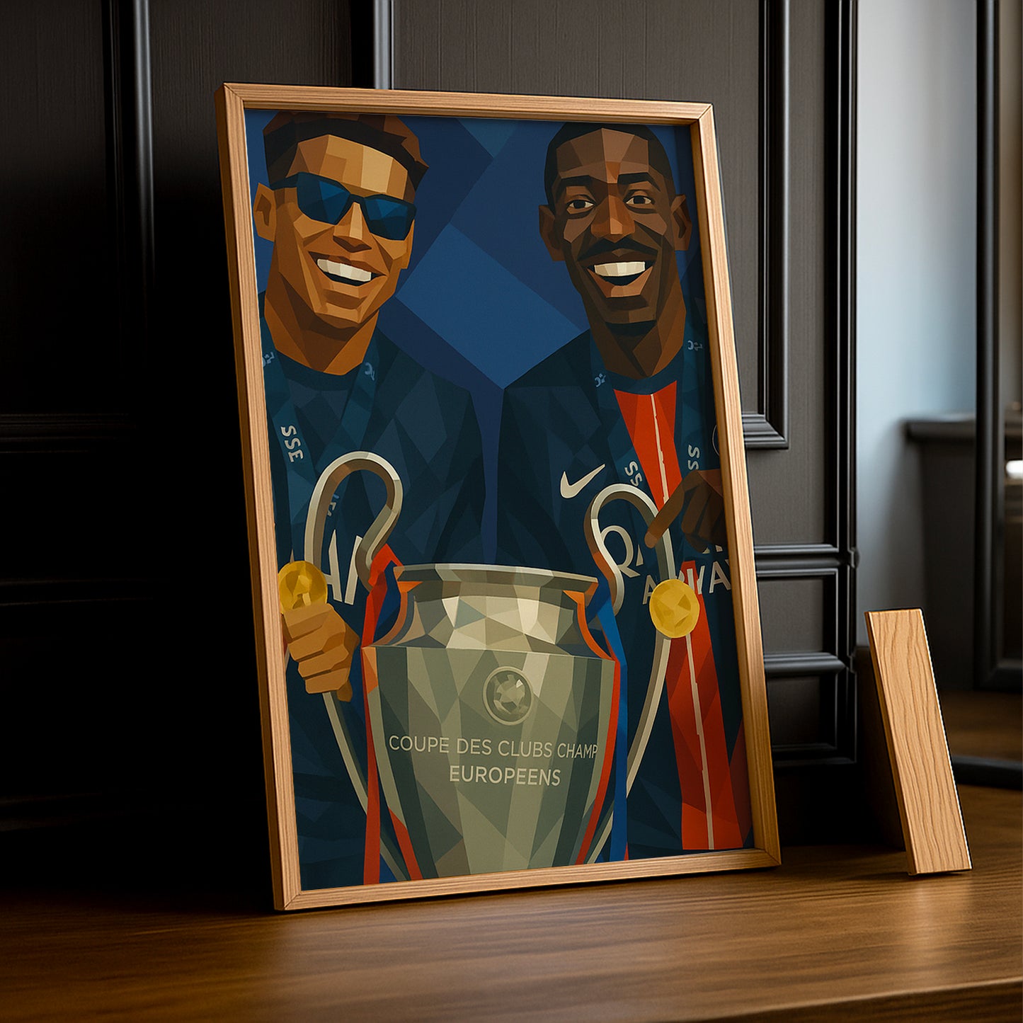Cadre photo PSG illustration Dembélé x Hakimi