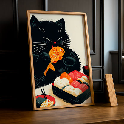 Cadre Photo Chat - Fish & Sushi