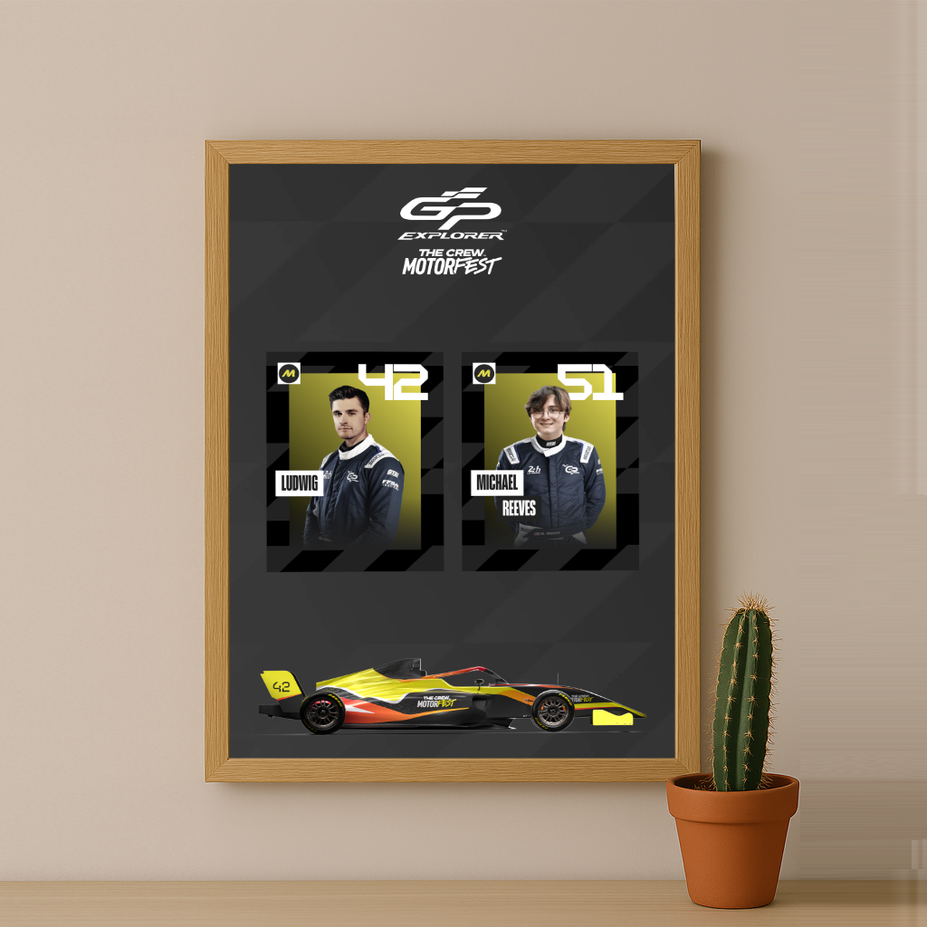 Cadre Photo GP Explorer Ludwig x Reevs x The Crew Motorfest – Affiche Encadrée Officielle Course & Gaming