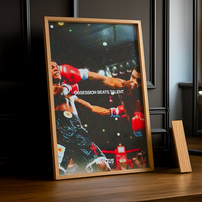 Cadre Photo Boxe - Mike Tyson "Obsession Beats Talent"