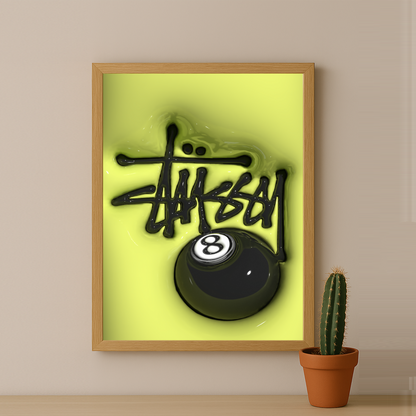 Cadre photo Stüssy - 3D Jaune Fluo