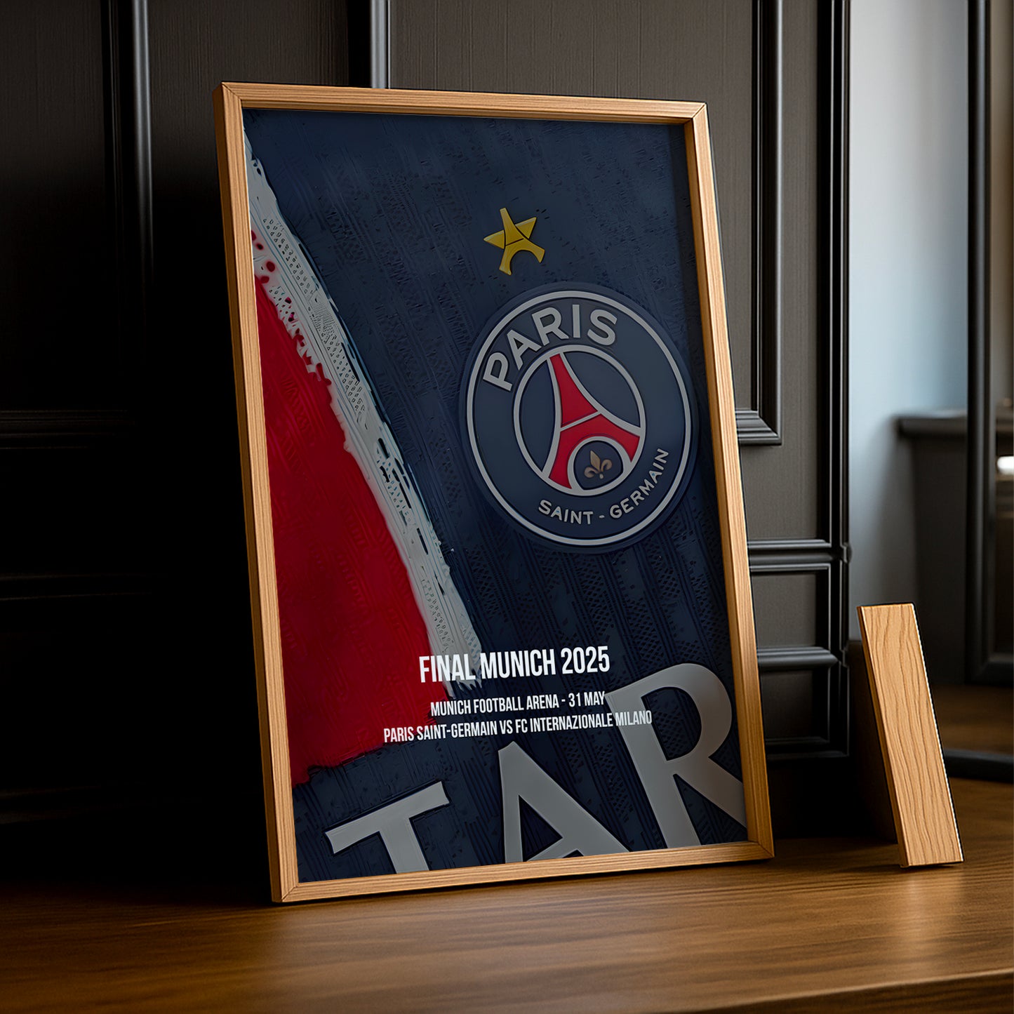 Cadre photo Maillot étoilée finale PSG - Inter Milan