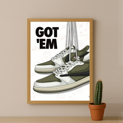 Poster Nike Travis Scott Olive Got'Em