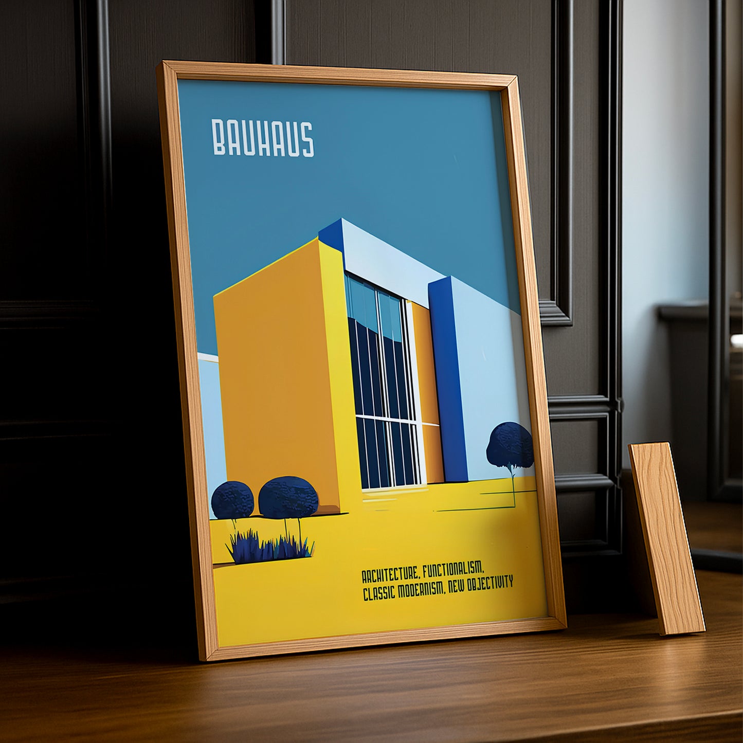 Cadre photo Bauhaus Architecture jaune