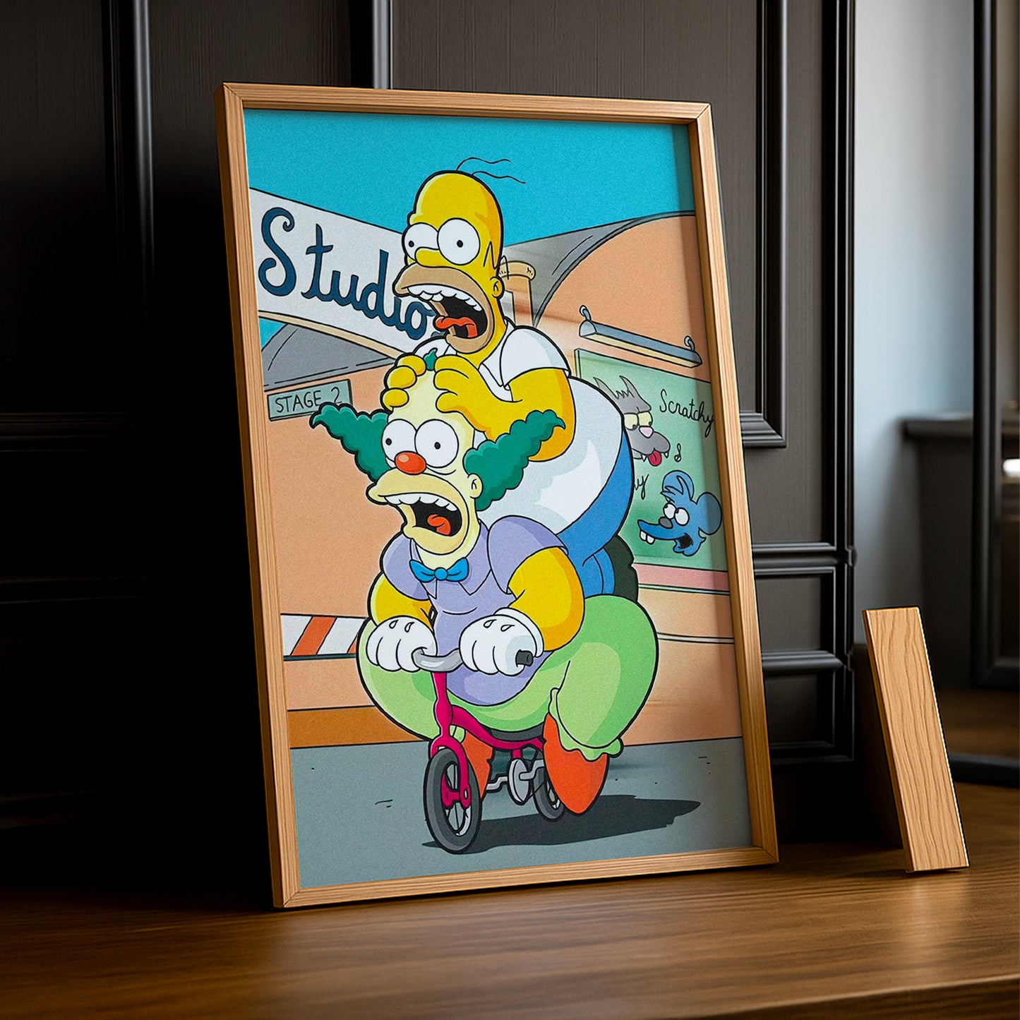 Cadre Photo Les Simpsons - Homer Simpson et Krusty le Clown