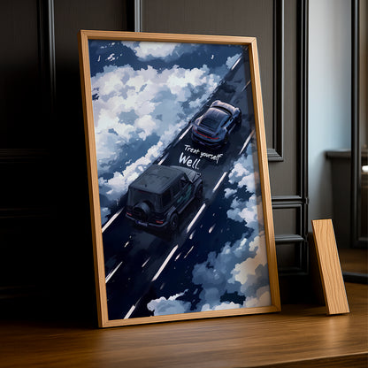 Mercedes x Porsche - Poster