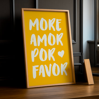 Cadre photo Citation - More Amor Por Favor Yellow