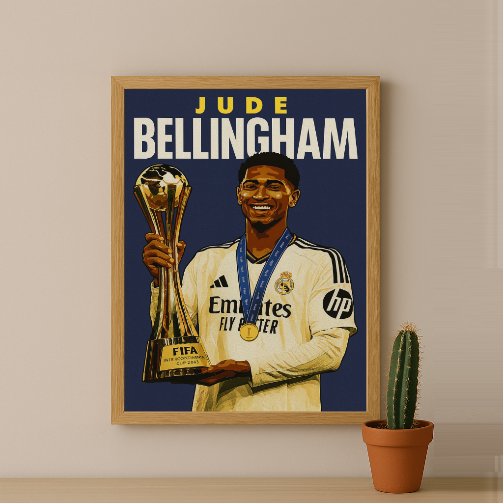 Cadre Photo Jude Bellingham Real Madrid – Affiche HD Encadrée Papier Premium