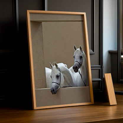Cadre photo Équitation - Chevaux Blanc