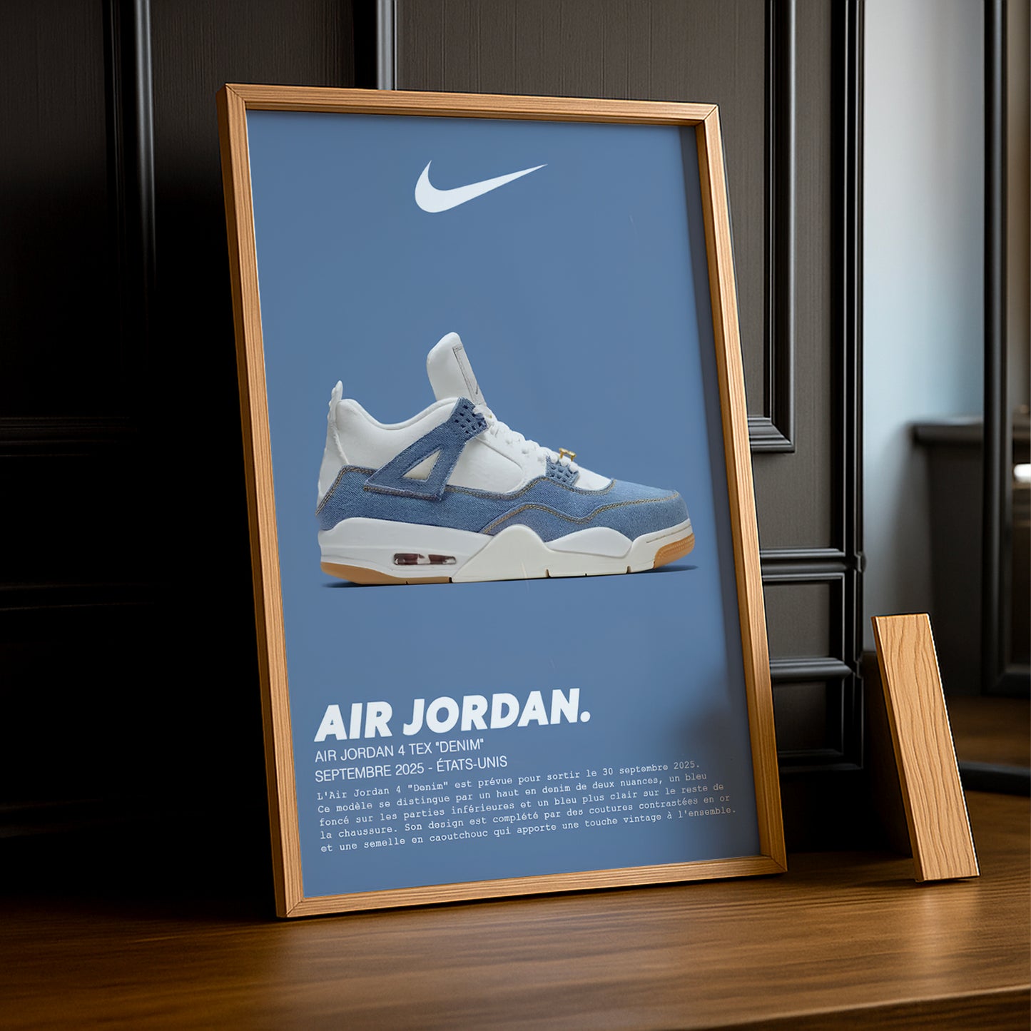 Air Jordan 4 Retro Tex Denim Bilderrahmen 