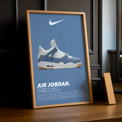 Air Jordan 4 Retro Tex Denim Bilderrahmen 